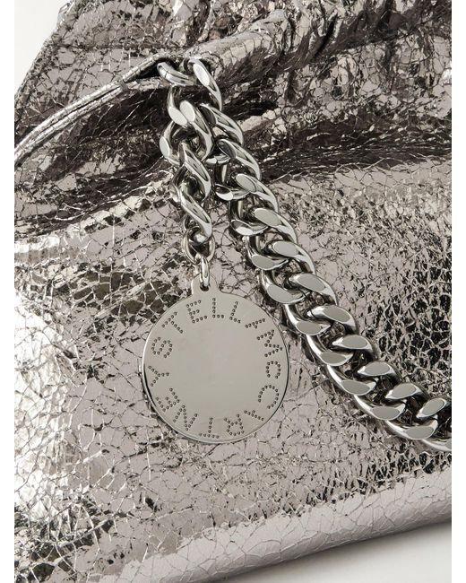 Stella McCartney Gray Falabella Mini Schultertasche Aus Synthetischem Metallic-Material