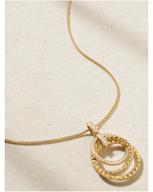 David Yurman Natural Crossover Trio 18-Karat Diamond Necklace