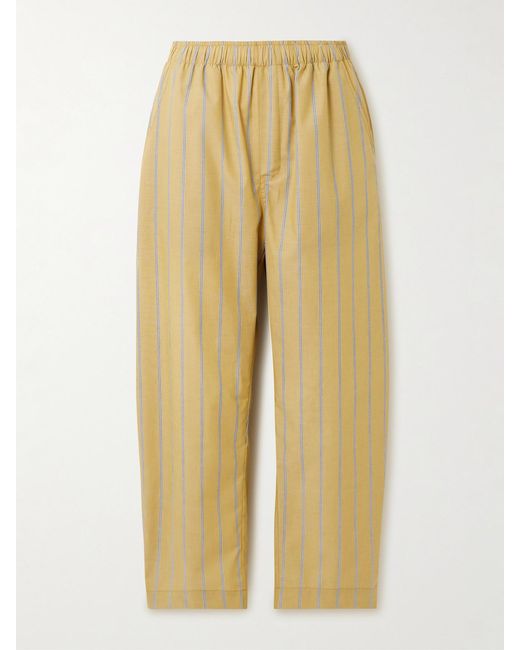 Jamie Haller Natural The Boxer Striped Cotton-Poplin Barrel-Leg Pants