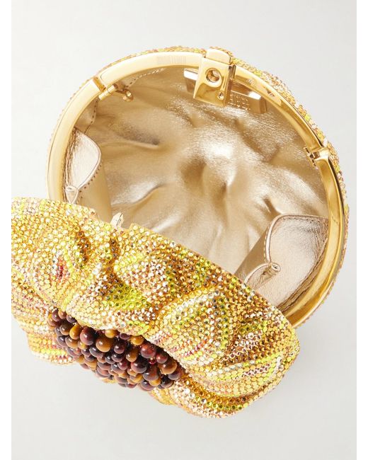 Judith Leiber Metallic Sunflower Crystal-Embellished-Tone Clutch