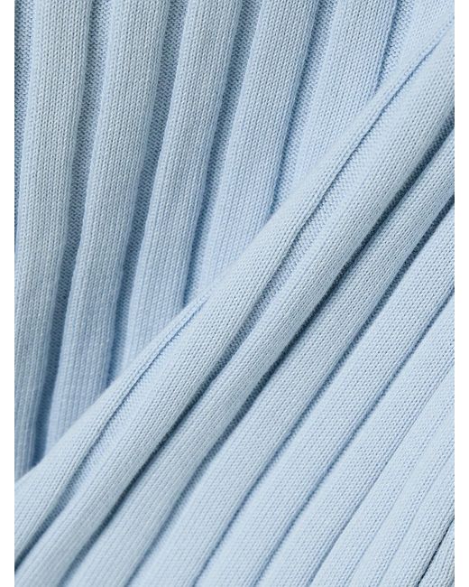 Stella McCartney Blue Oberteil Aus Gerippter Baumwolle