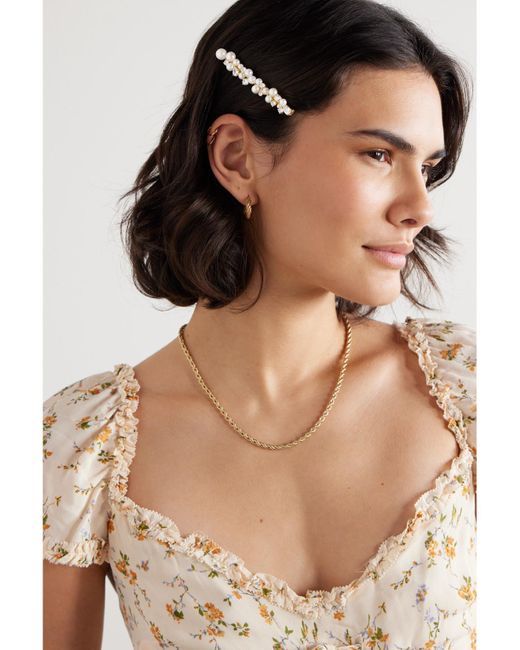 Completedworks White Net Sustain Recycled-Plated, Pearl And Crystal Hair Slide