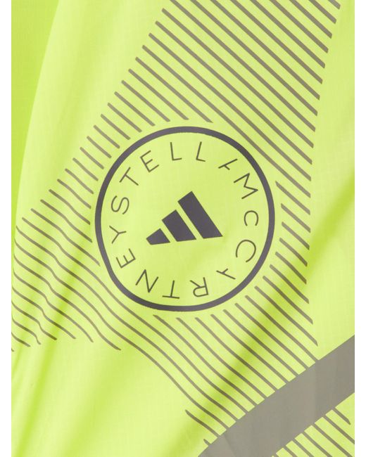 Adidas By Stella McCartney Yellow Truepace Trainingsjacke Aus Neonfarbenem Recyceltem Shell Mit Kapuze