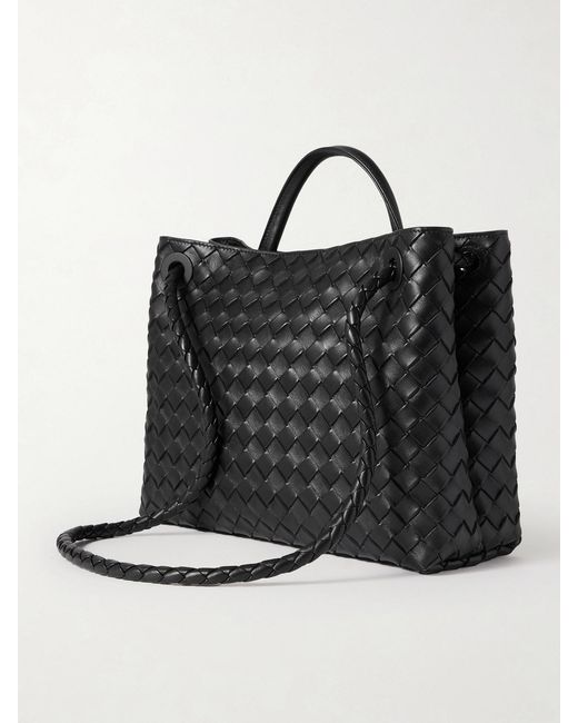 Bottega Veneta Black Andiamo Large Intrecciato Leather Tote