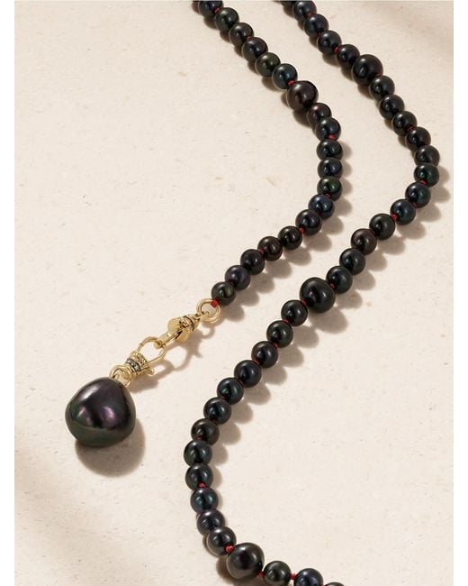 Lucy Delius Natural 14-Karat, Pearl And Diamond Beaded Necklace