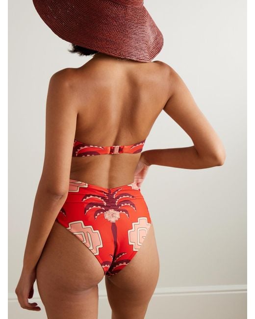 Johanna Ortiz Red Sea Sprite Strapless Twist-Front Recycled Bikini Top