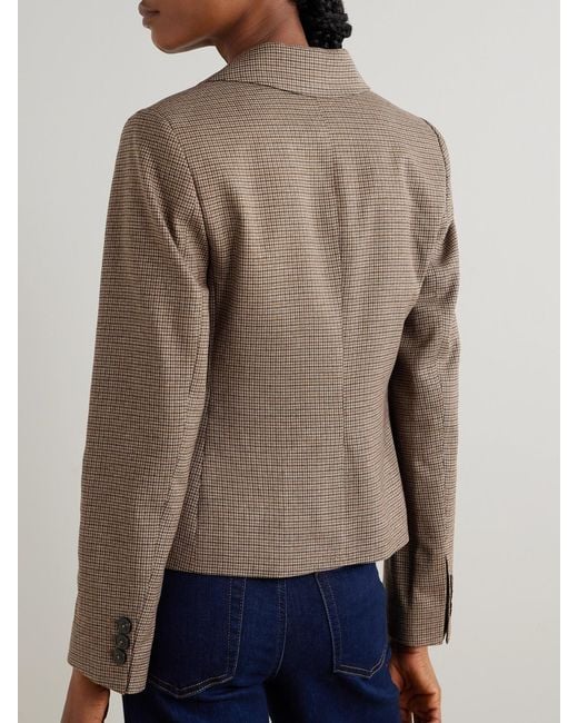 FRAME Natural The Plaid Riding Houndstooth Tweed Blazer