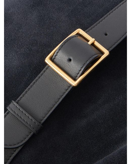 Nili Lotan Blue Jagger Suede Shoulder Bag