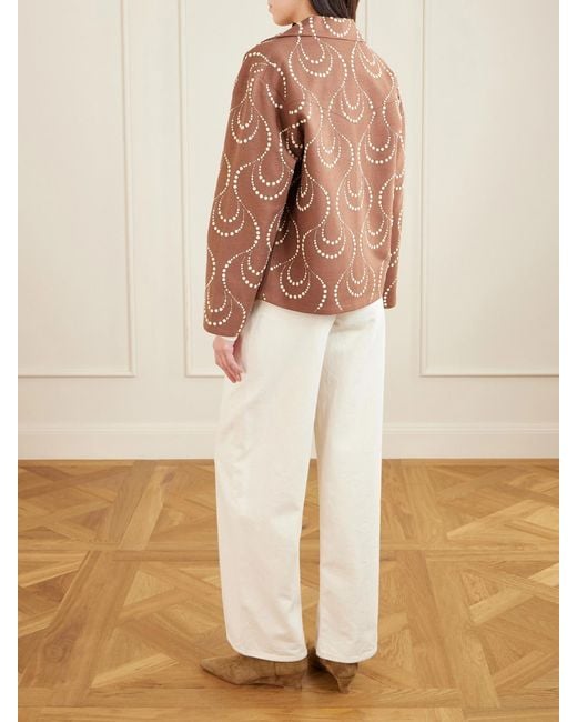 Alix Of Bohemia Brown Bead-Embellished Silk Jacket