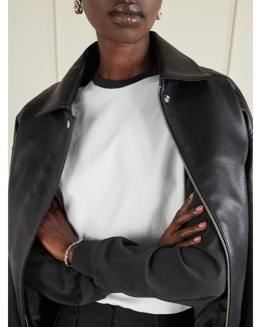 Tibi Black Perfect T Two-Tone Cotton-Jersey T-Shirt