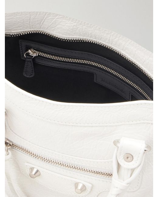Balenciaga Natural Le City Small Embellished Textured-Leather Tote