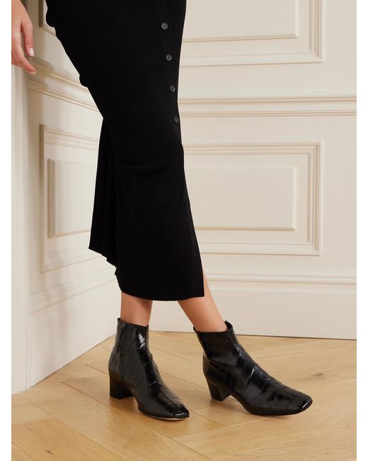 LEGRES Black 83 Eel Ankle Boots
