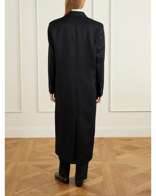 Rohe Black Double-Breasted Wool Coat