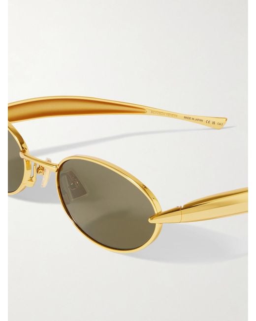 Bottega Veneta Natural Sardine Oval-Frame-Tone Sunglasses