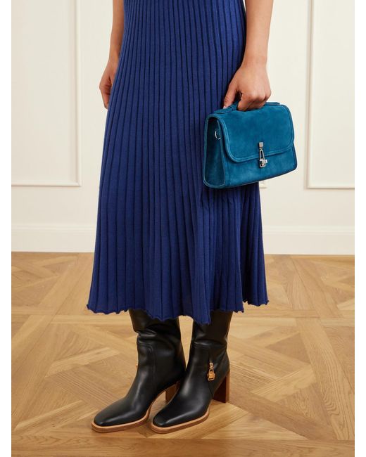Gabriela Hearst Blue Leonora Small Suede Tote