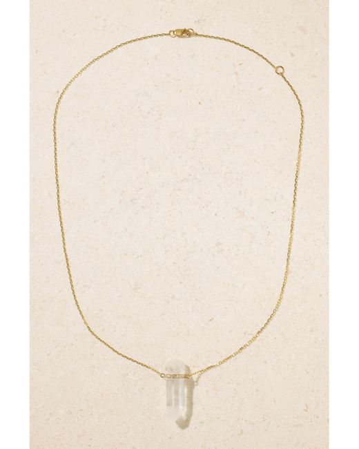 JIA JIA Metallic 14-Karat, Quartz And Diamond Necklace