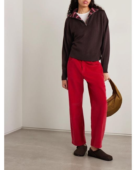 La Ligne Red Bastien Striped Merino Wool Sweater