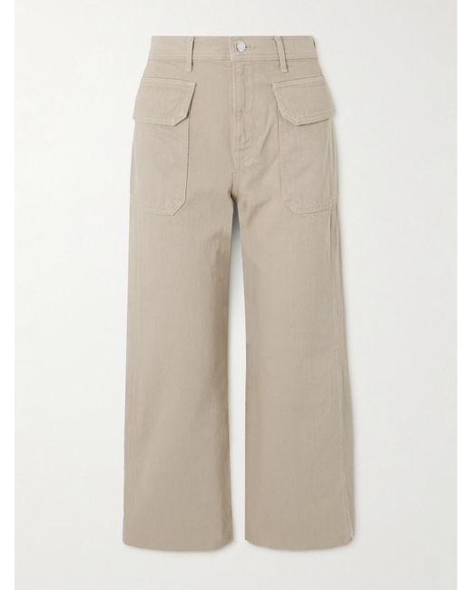 Veronica Beard Natural Taylor Verkürzte, Hoch Sitzende Jeans Mit Weitem Bein