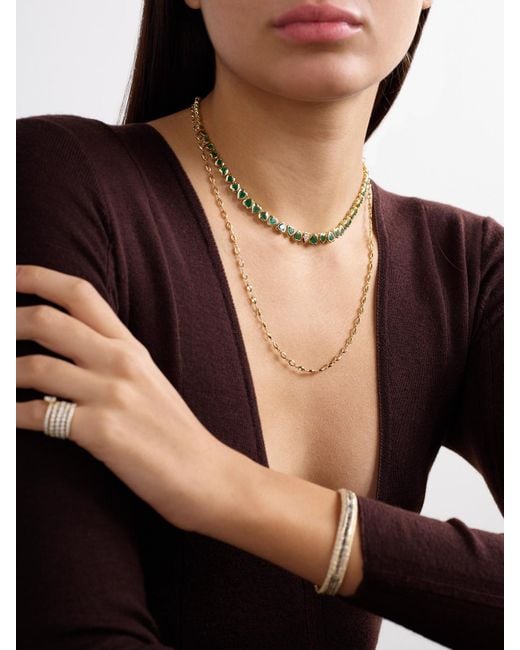 SHAY Natural 18-Karat, Emerald And Diamond Necklace