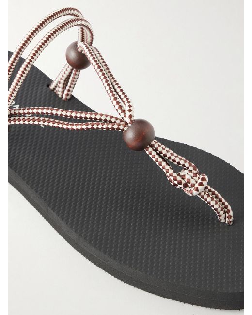 Loeffler Randall Black Mika Bead-Embellished Cord Sandals