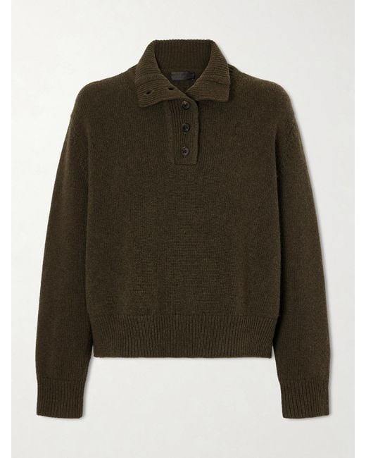 Nili Lotan Green Renata Wool Sweater