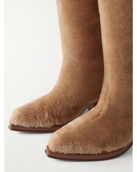 Gabriela Hearst White Waite Shearling Knee Boots