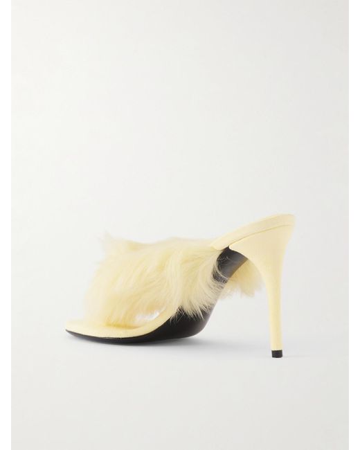 Alaïa Yellow Shearling Mules