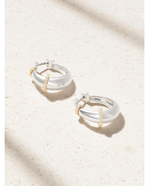 L'Atelier Nawbar Natural Buoy 18-Karat And Diamond Hoop Earrings