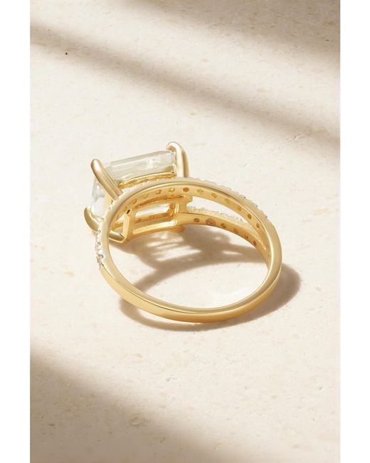 Mateo Natural Point Of Focus 14-Karat, Amethyst And Diamond Ring