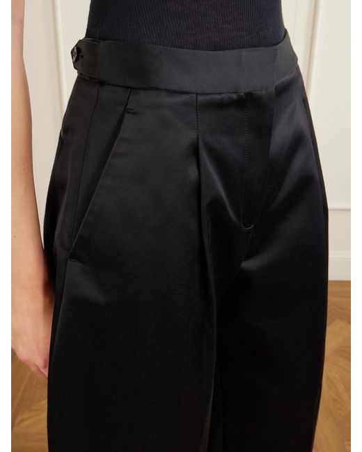 Alaïa Blue Pleated Cotton-Blend Tapered Pants