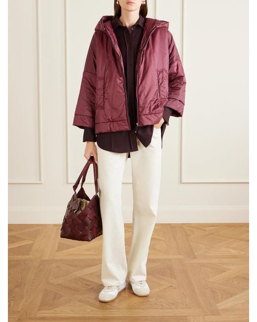 Max Mara Red Padded Hooded Shell Jacket