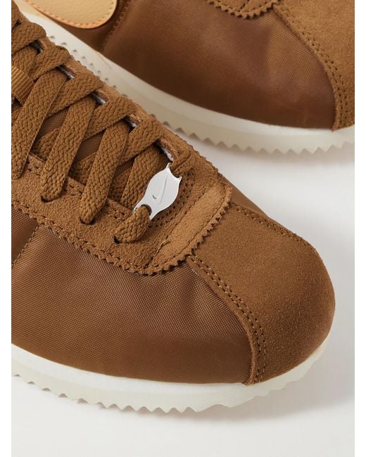 Nike Brown Cortez Suede And Leather-Trimmed Shell Sneakers