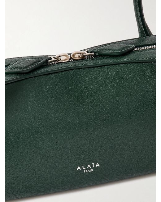 Alaïa Green Le Teckel Mittelgroße Schultertasche Aus Strukturiertem Leder