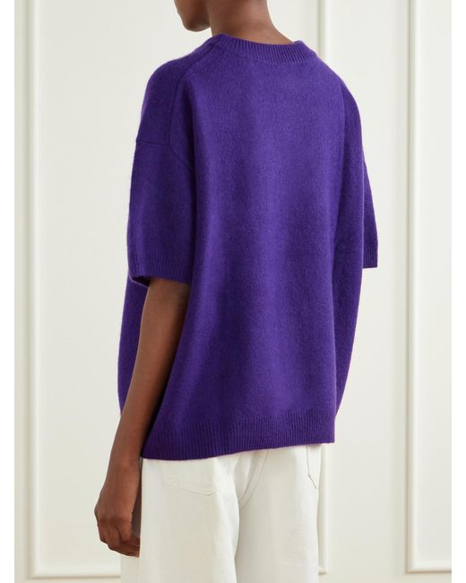 Staud Purple Sorrento Cashmere Sweater