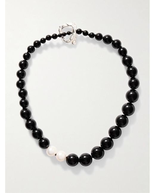 Completedworks Black Kette Mit Onyxen, Perlen Und Details Aus Recyceltem Silber