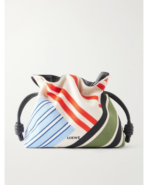 Loewe Blue Flamenco Paneled Canvas Clutch