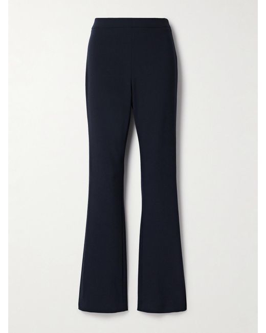 FFORME Blue Jem Wool-Blend Crepe Flared Pants