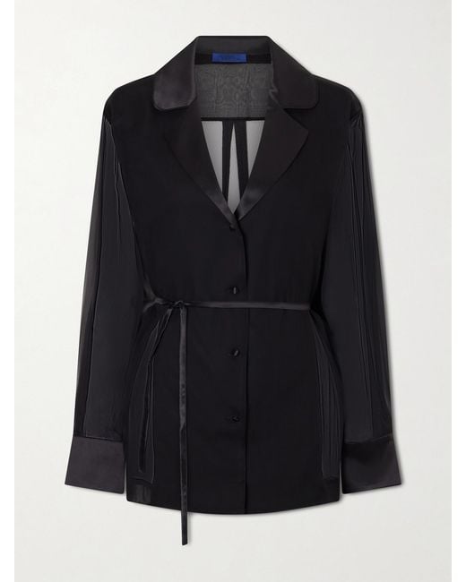 Sharon Wauchob Black Bretagne Belted Silk Jacket