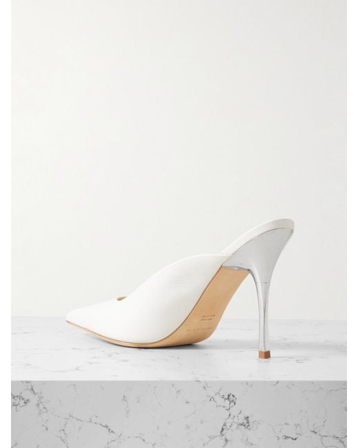 Magda Butrym White Mules Aus Leder