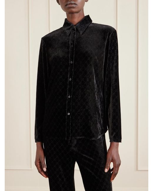 Gucci Black Devoré-Velvet Shirt