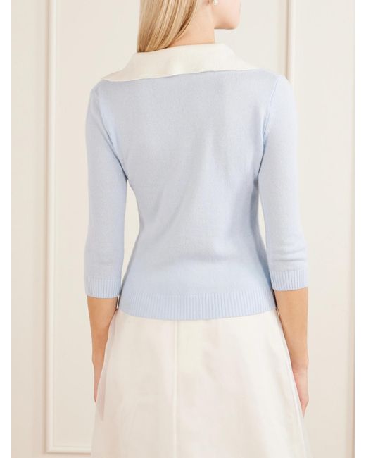 ShuShu/Tong White Logo-Appliquéd Ribbed Wool Top