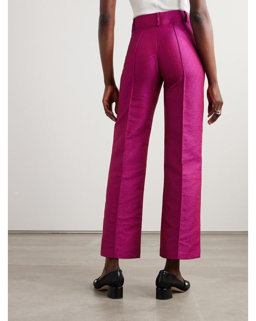 D'Estree Pink Yoshi Crepe Wide-Leg Pants