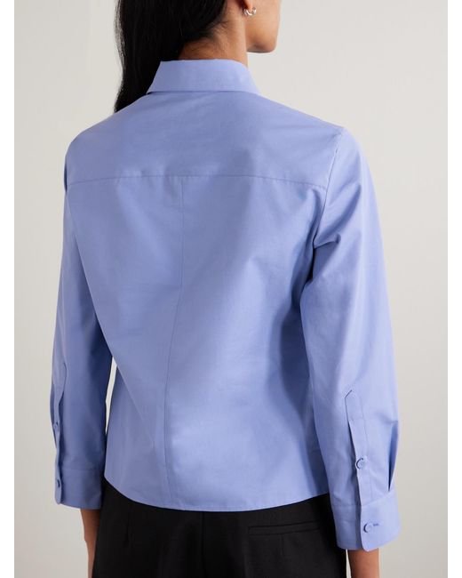 Calvin Klein Blue Daisy Cotton-Poplin Shirt