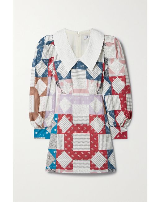 Sea Nohr Ric Ractrimmed Patchwork Cotton Mini Dress in White Lyst