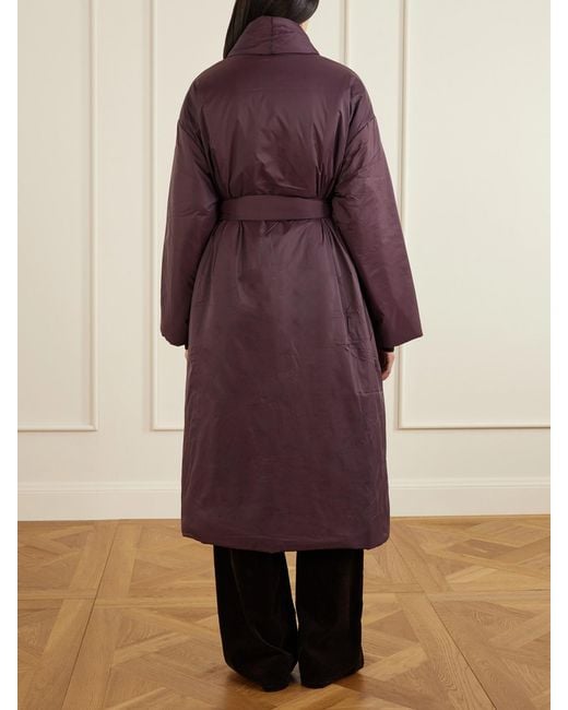 Leset Purple Bo Belted Padded Shell Coat