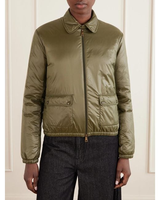Moncler Green Lanset Shell Down Jacket
