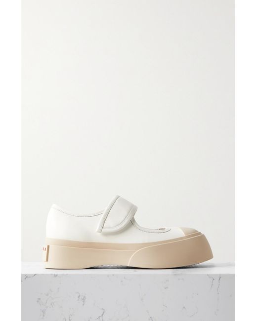 Marni Pablo Leather Mary Jane Platform Sneakers in White Lyst