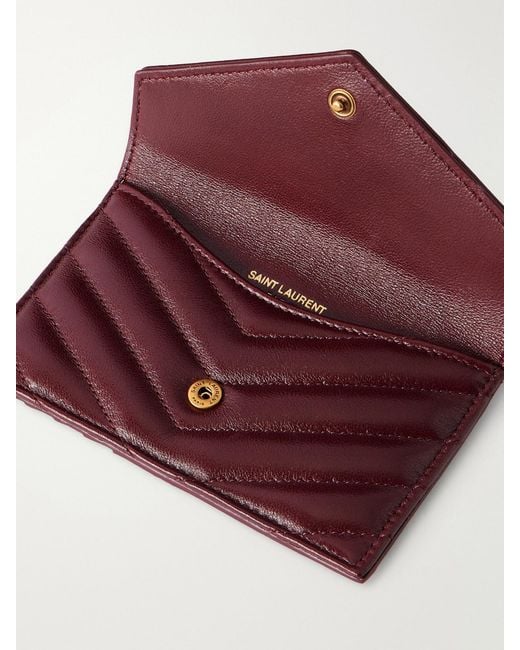 Saint Laurent Purple Cassandre Matelassé Leather Cardholder
