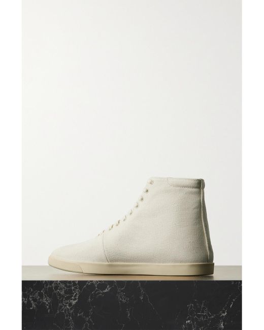 The Row White Canvas High-Top Sneakers