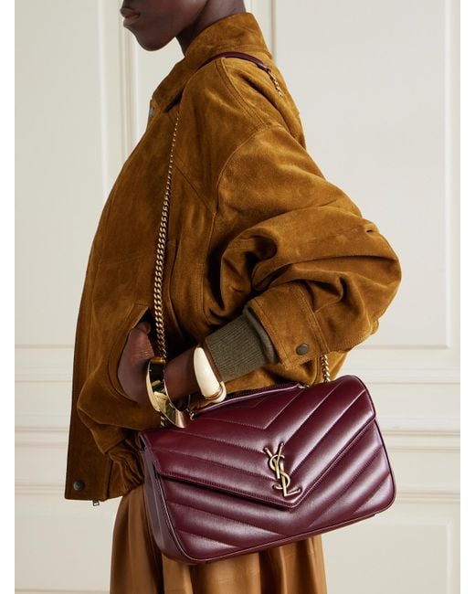 Saint Laurent Purple Loulou Quilted Leather Shoulder Bag
